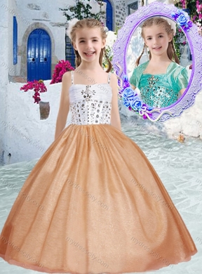 2016 Pretty Spaghetti Straps Little Girl Pageant Dresses with Beading