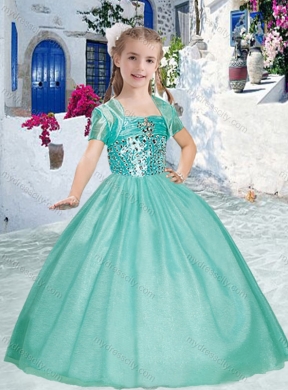 2016 Pretty Spaghetti Straps Little Girl Pageant Dresses with Beading