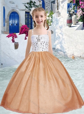 2016 Pretty Spaghetti Straps Little Girl Pageant Dresses with Beading