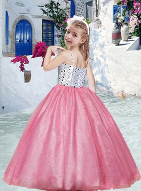 2016 Pretty Spaghetti Straps Little Girl Pageant Dresses with Beading