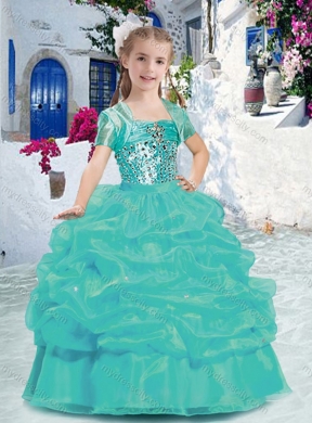 2016 Spaghetti Straps Little Girl Pageant Dresses with Beading and Bubles