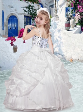 2016 Spaghetti Straps Little Girl Pageant Dresses with Beading and Bubles