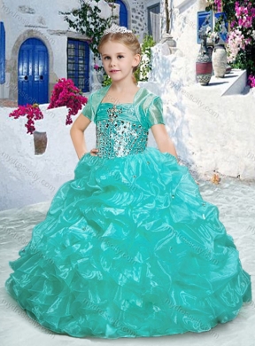 2016 Spaghetti Straps Little Girl Pageant Dresses with Beading and Ruffles