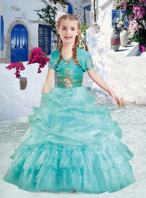 2016 Classical Halter Top Little Girl Pageant Dresses with Beading and Bubles