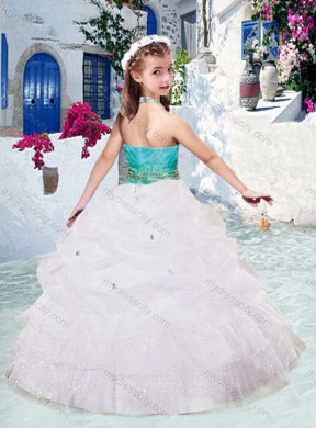 2016 Classical Halter Top Little Girl Pageant Dresses with Beading and Bubles