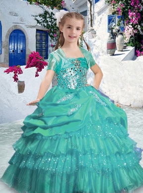 2016 Hot Sale Spaghetti Straps Little Girl Pageant Dresses with Ruffled Layers