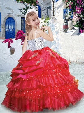 2016 Hot Sale Spaghetti Straps Little Girl Pageant Dresses with Ruffled Layers