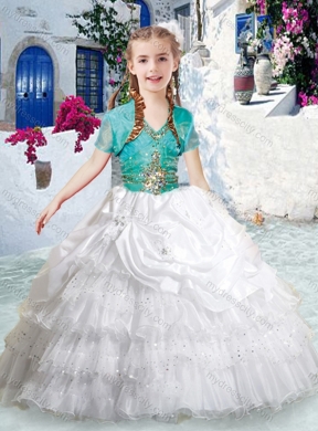 2016 Lovely Halter Top Little Girl Pageant Dresses with Ruffled Layers