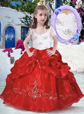 2016 Most Popular Straps Little Girl Pageant Dresses with Beading and Bubles