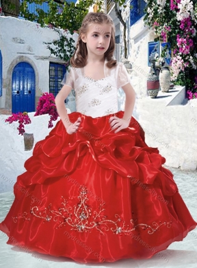 2016 Most Popular Straps Little Girl Pageant Dresses with Beading and Bubles