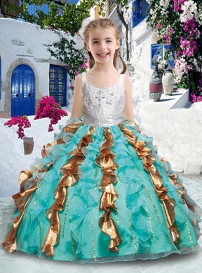 2016 Most Popular Straps Little Girl Pageant Dresses with Beading and Ruffles