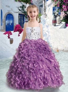 2016 New Arrivals Spaghetti Straps Beading and Ruffles Little Girl Pageant Dresses