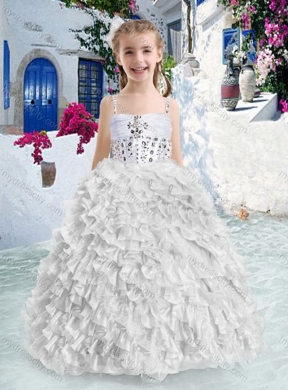 2016 New Arrivals Spaghetti Straps Beading and Ruffles Little Girl Pageant Dresses