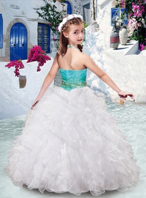 2016 Top Selling Halter Top Little Girl Pageant Dresses with Beading and Ruffles