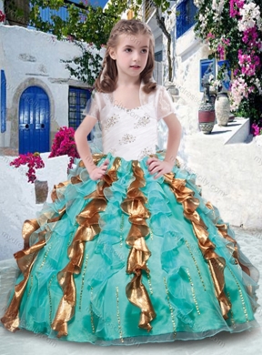 2016 Top Selling Straps Little Girl Pageant Dresses with Beading and Ruffles