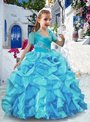 2016 Wonderful Spaghetti Straps Little Girl Pageant Dresses with Beading and Ruffles