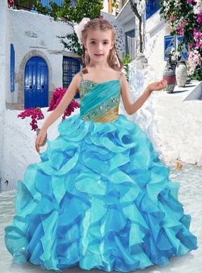 2016 Wonderful Spaghetti Straps Little Girl Pageant Dresses with Beading and Ruffles