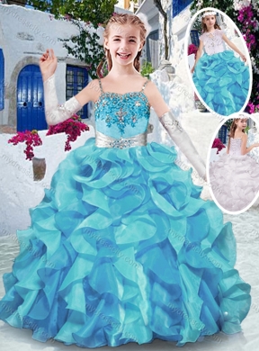 Best Spaghetti Straps Mini Quinceanera Dresses with Appliques and Ruffles