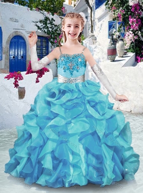 Best Spaghetti Straps Mini Quinceanera Dresses with Appliques and Ruffles