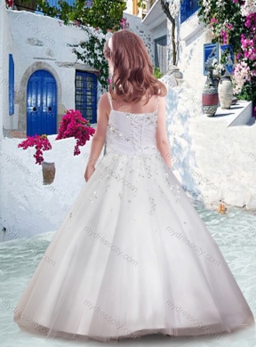 Cheap Ball Gown Flower Girl Dresses with Appliques and Beading