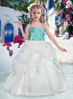 Cheap Straps Flower Girl Dresses with Beading and Bubles