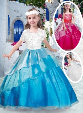 Pretty Spaghetti Straps Mini Quinceanera Dresses with Beading and Ruffles