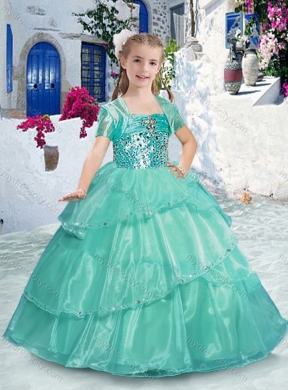 Pretty Spaghetti Straps Mini Quinceanera Dresses with Ruffles and Beading