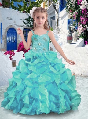 Customized Straps Ball Gown Mini Quinceanera Dresses with Ruffles