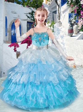 Customized Straps Mini Quinceanera Dresses with Ruffled Layers and Appliques