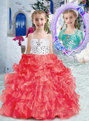 Perfect Spaghetti Straps Mini Quinceanera Dresses with Beading and Ruffles