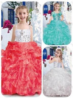 Perfect Spaghetti Straps Mini Quinceanera Dresses with Beading and Ruffles