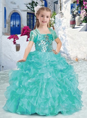 Perfect Spaghetti Straps Mini Quinceanera Dresses with Beading and Ruffles