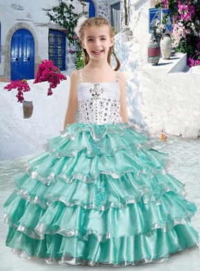 Classical Ball Gown Apple Green Mini Quinceanera Dresses with Ruffled Layers