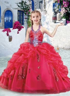 Fashionable Halter Top  Mini Quinceanera Dresses with Beading and Bubles