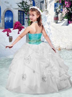 Fashionable Halter Top  Mini Quinceanera Dresses with Beading and Bubles