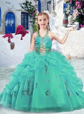 Fashionable Halter Top  Mini Quinceanera Dresses with Beading and Bubles