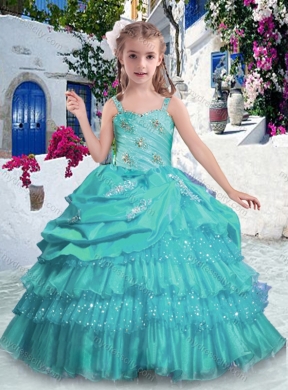 Gorgeous Straps  Mini Quinceanera Dresses with Ruffled Layers and Beading