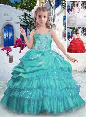 Gorgeous Straps  Mini Quinceanera Dresses with Ruffled Layers and Beading