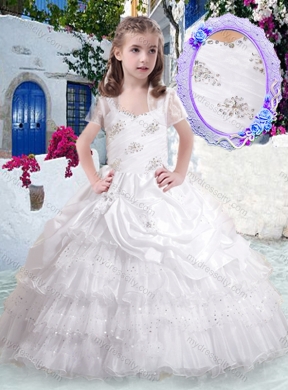 Gorgeous Straps  Mini Quinceanera Dresses with Ruffled Layers and Beading