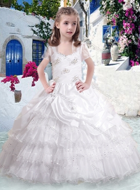 Gorgeous Straps  Mini Quinceanera Dresses with Ruffled Layers and Beading