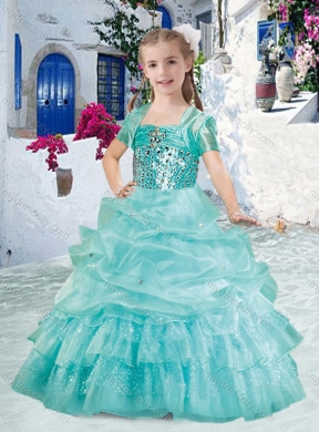 Romantic Spaghetti Straps Mini Quinceanera Dresses with Beading and Bubles