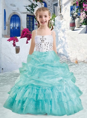 Romantic Spaghetti Straps Mini Quinceanera Dresses with Beading and Bubles