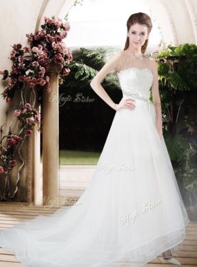 Exclusive Empire Sweetheart Wedding Dresses with Brush Train for 2016