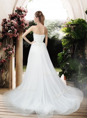 Exclusive Empire Sweetheart Wedding Dresses with Brush Train for 2016