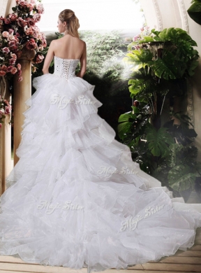 Gorgeous High Low Wedding Dresses with Beading and Ruffles