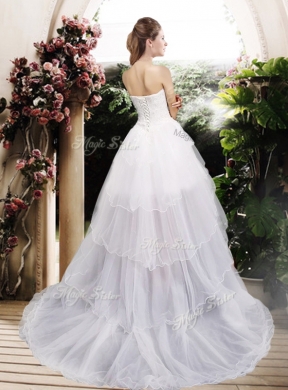 New Arrivals High Low Wedding Dresses with Ruffles