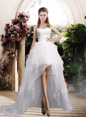 New Arrivals High Low Wedding Dresses with Ruffles