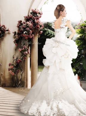 New Style High Low Straps Wedding Dresses with Appliques