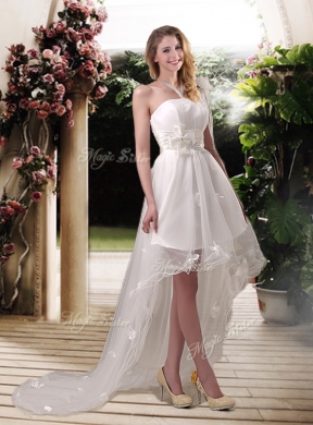 Exclusive One Shoulder High Low Wedding Dresses with Appliques