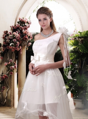 Exclusive One Shoulder High Low Wedding Dresses with Appliques